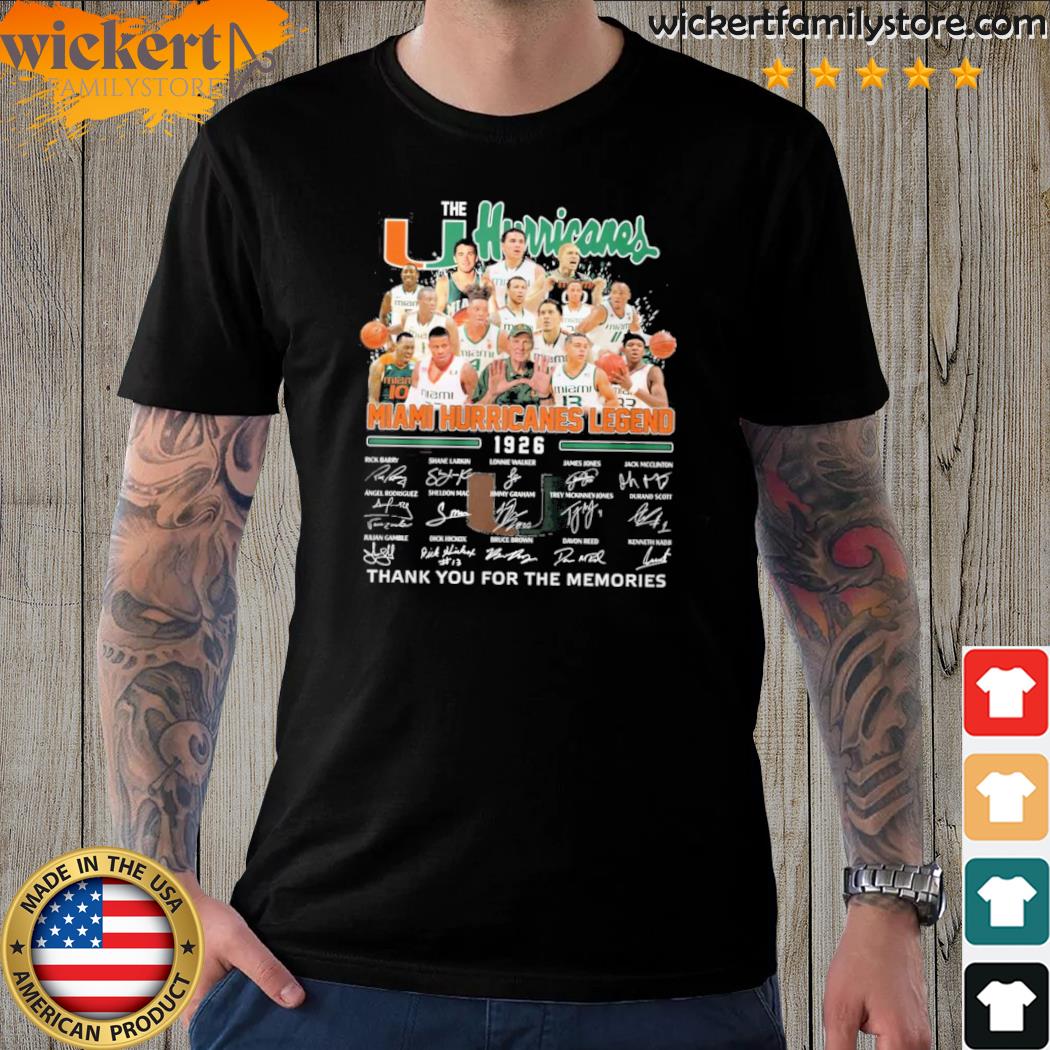 Official the miamI hurricanes legend 1926 thank you for the memories shirt