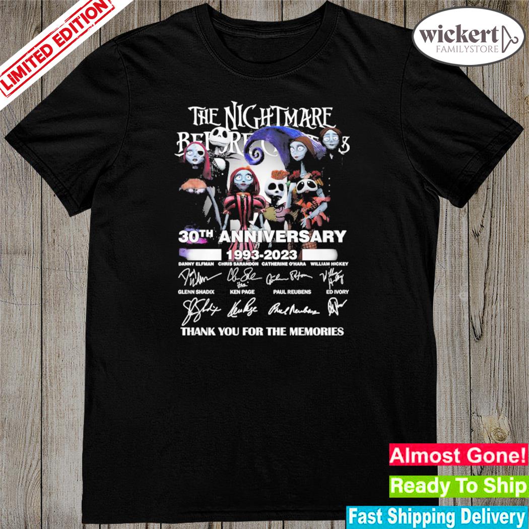Official the nightmare before Christmas 30th anniversary 1993 2023 memories shirt