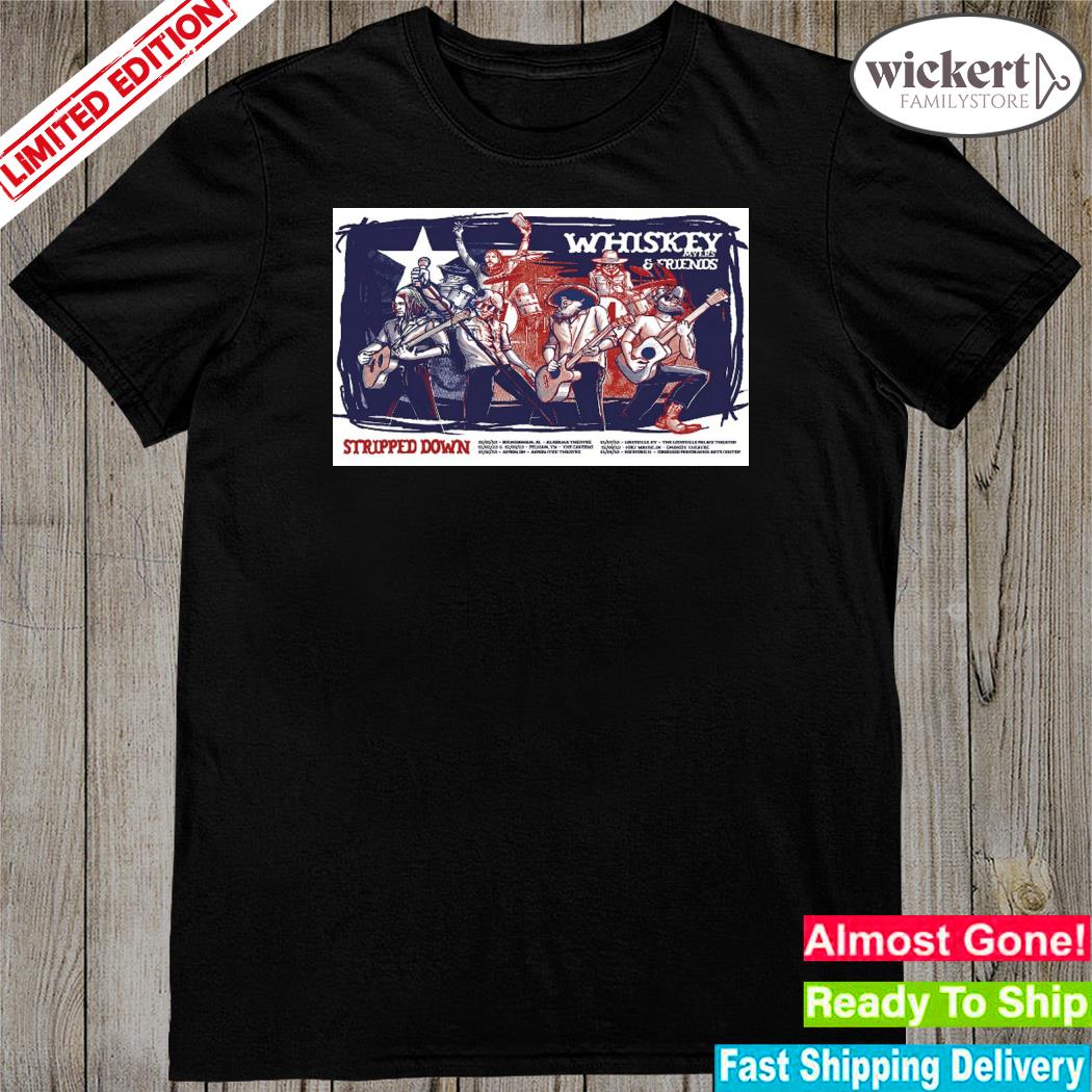 Official whiskey myers stripped down 2023 poster shirt