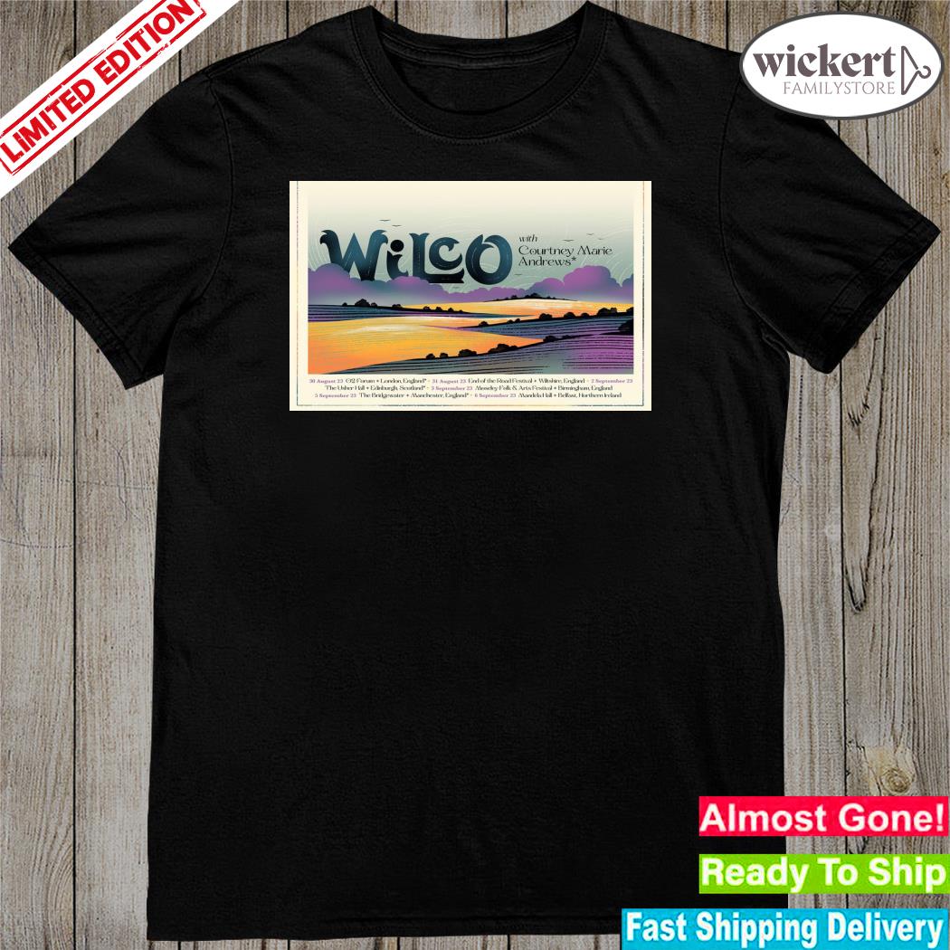 Official wilco england tour 2023 poster shirt