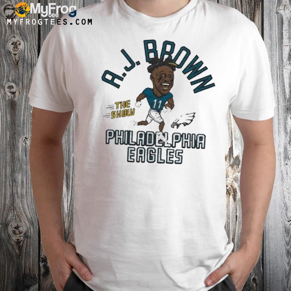 Philadelphia Eagles Aj Brown The Show Homage Caricature Player Shirt