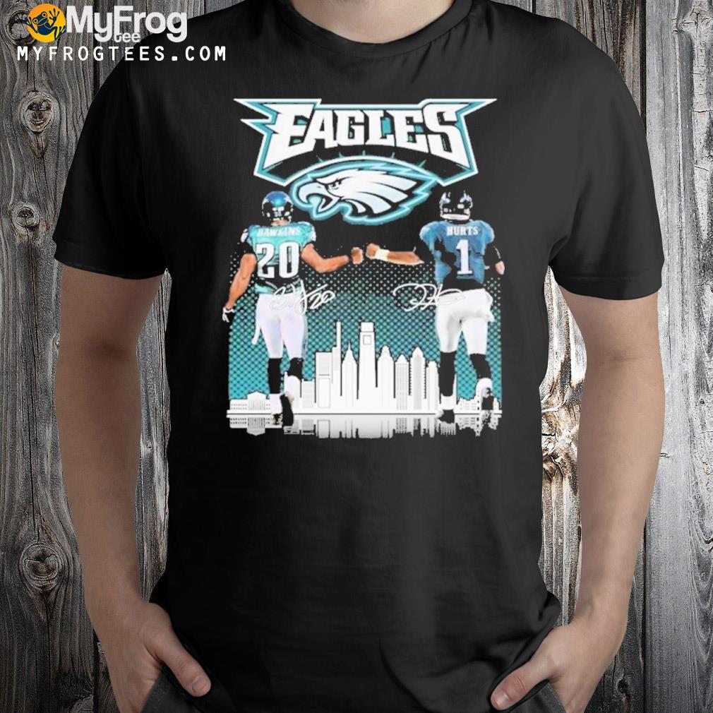 Philadelphia Eagles Brian Dawkins Vs Jalen Hurts Philadelphia City Signatures Shirt