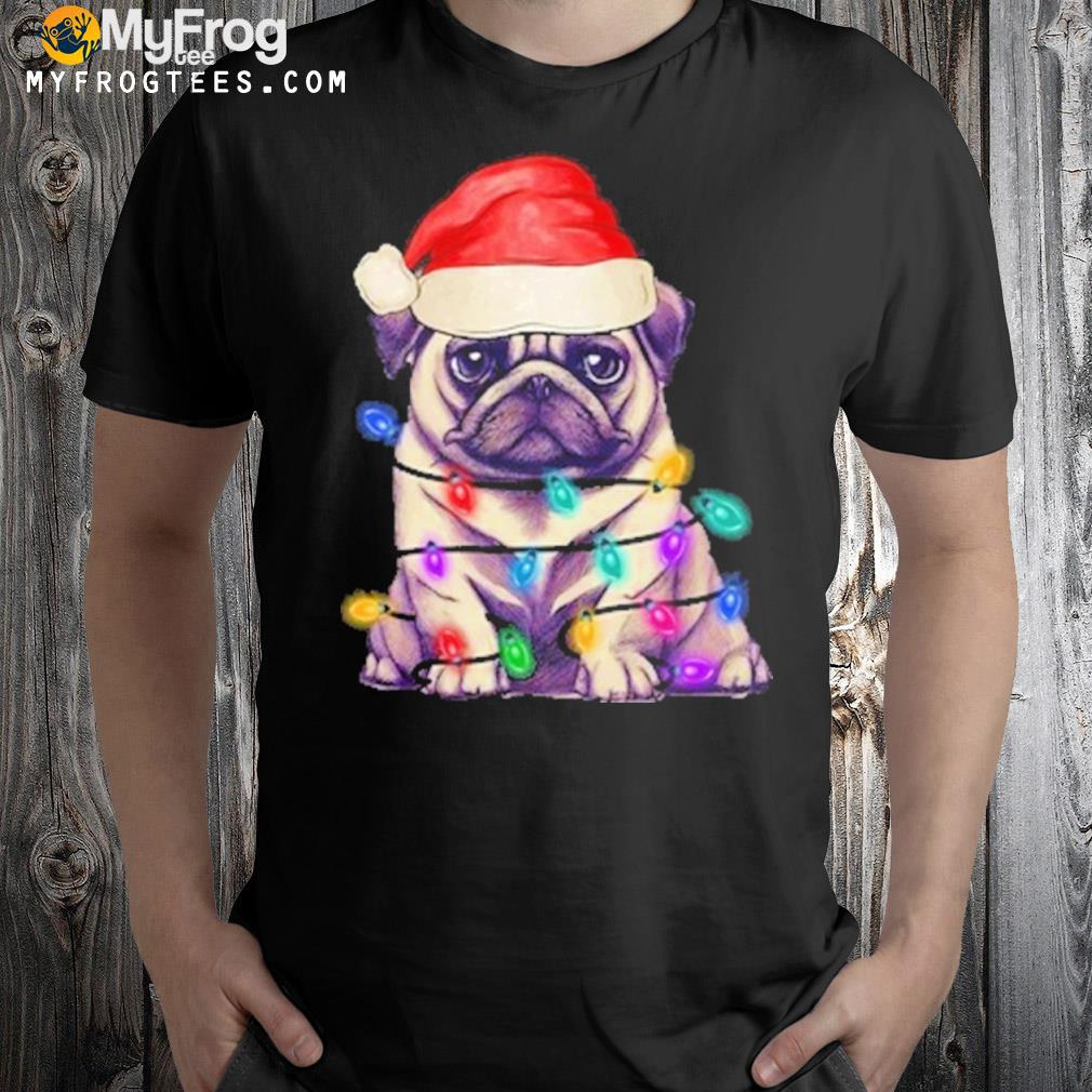Pug lights merry Christmas shirt