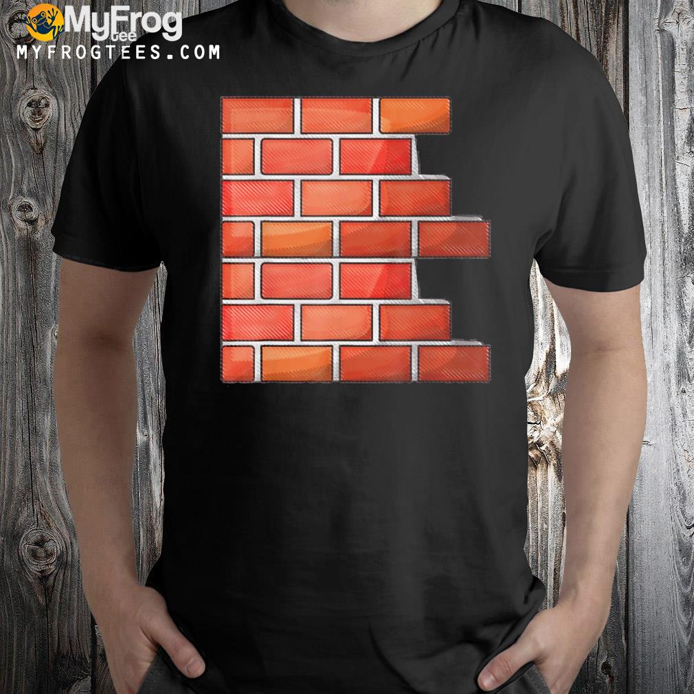 Red brick wall easy costume adult shirt