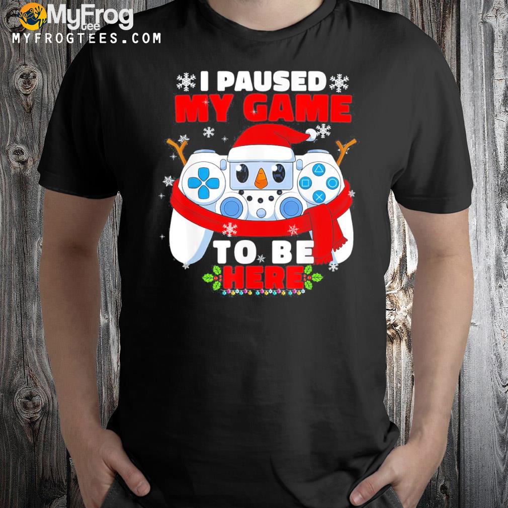 Snowman Controllers Christmas Santa Hat Gamer Player Xmas T-Shirt