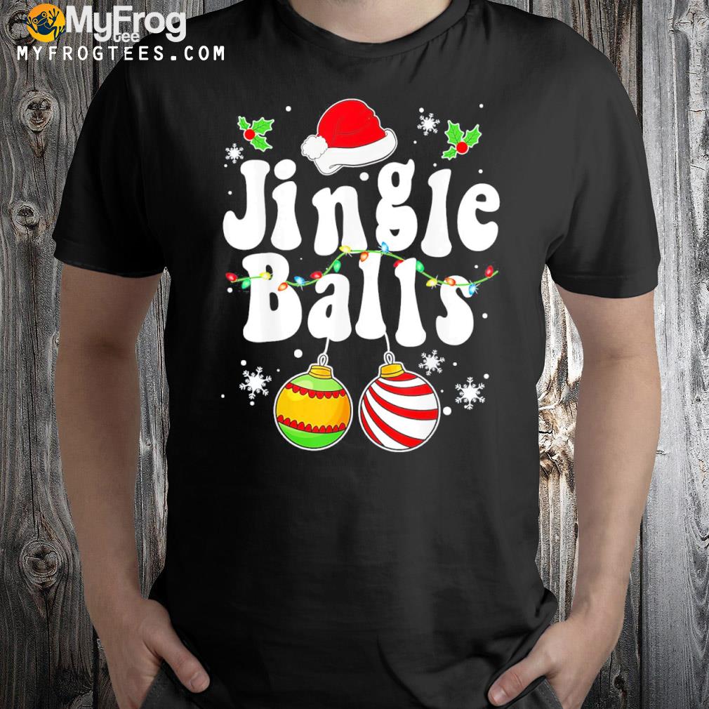 Tinsel tits and jingle balls matching Christmas couple shirt