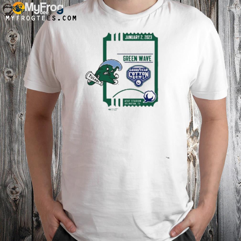 Tulane green wave logo 2022 cotton bowl playoffs t-shirt