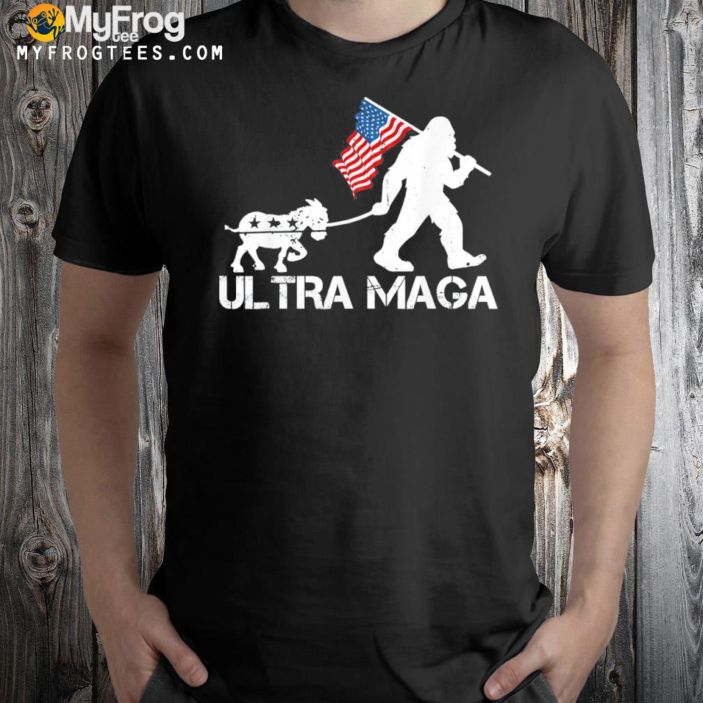 Ultra maga proud antI Biden us flag pro Trump 2024 election shirt
