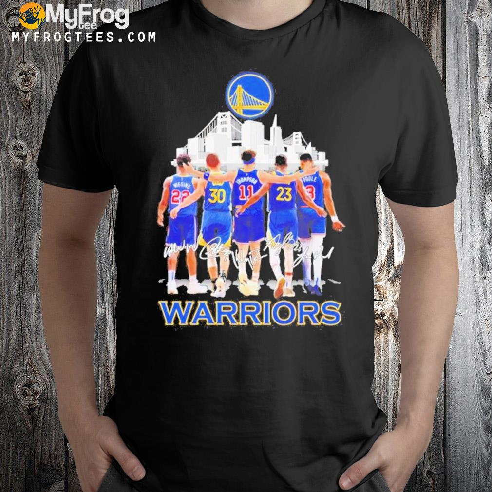 Wiggins Curry Thompson Green and Poole Golden State Warriors signatures T-Shirt