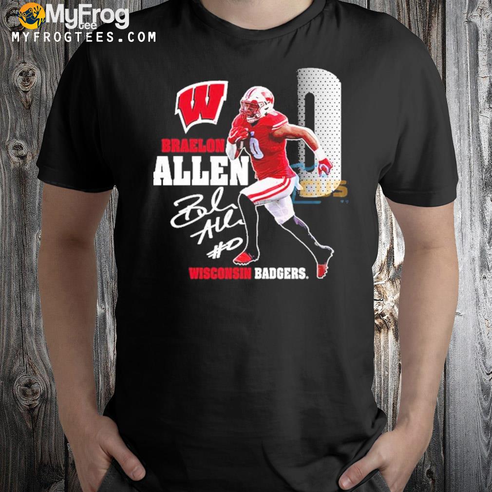 Wisconsin Badgers Braelon Allen Action T-Shirt, The Badgers Running