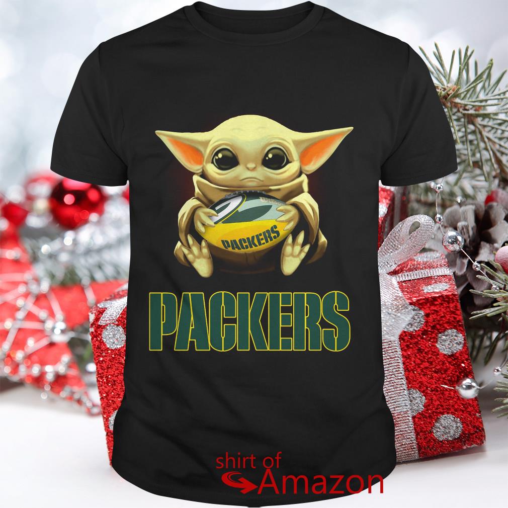 Baby Yoda Hug Green Bay Packer Shirt