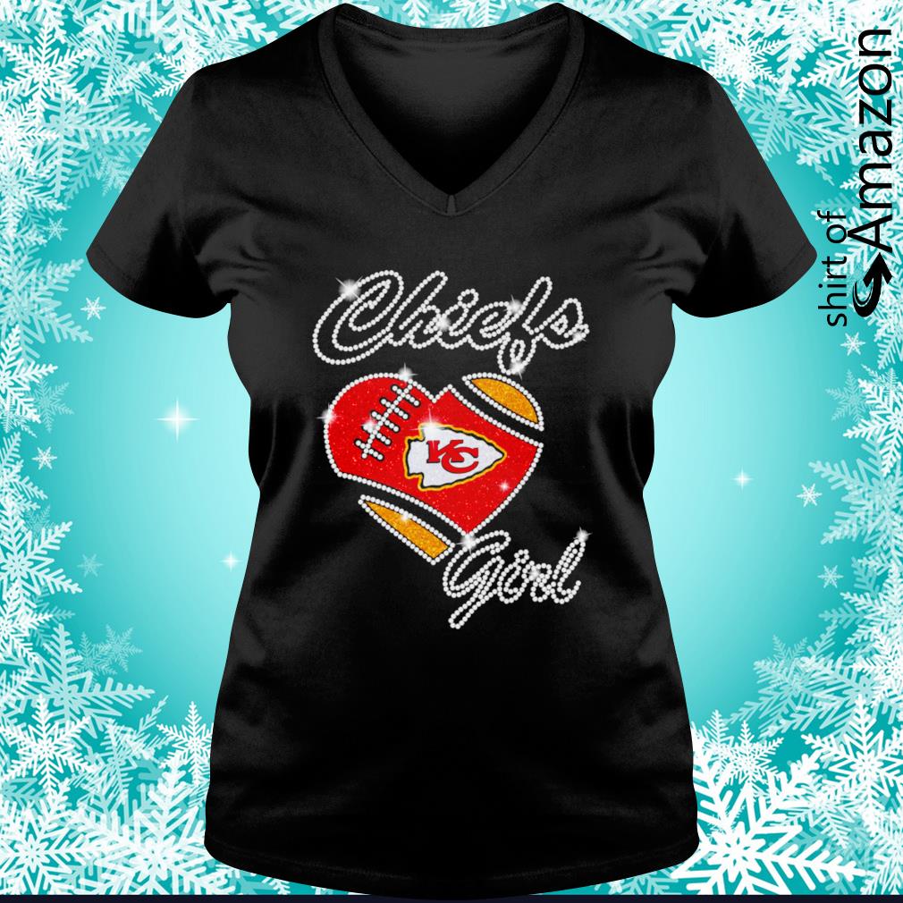 Chiefs girl heart ball diamond Kansas City Chiefs shirt - T-Shirt AT  Fashion LLC